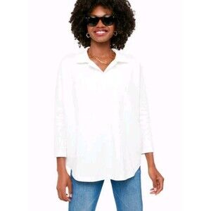 Tuckernuck Pomander Place White Easy Polo Swing Sweatshirt Size XL/XXL